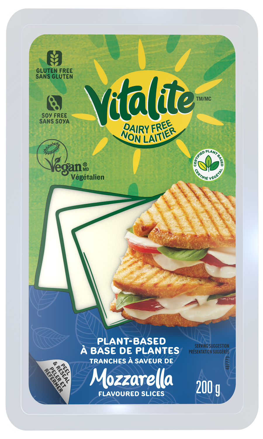 vitalite plant based mozzarella slices 11/200gr