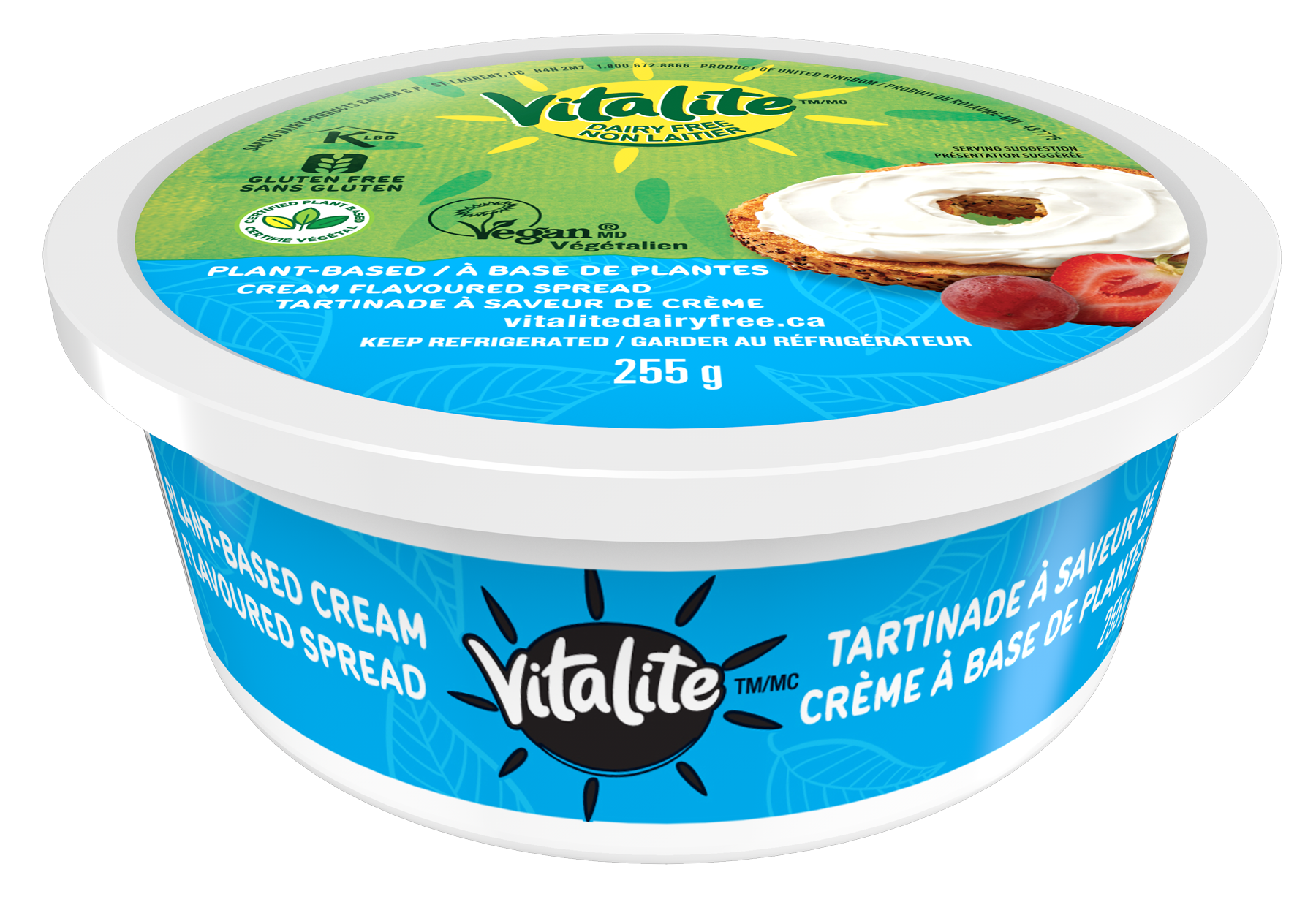 vitalite plant based cream flavoured spread 6/255gr