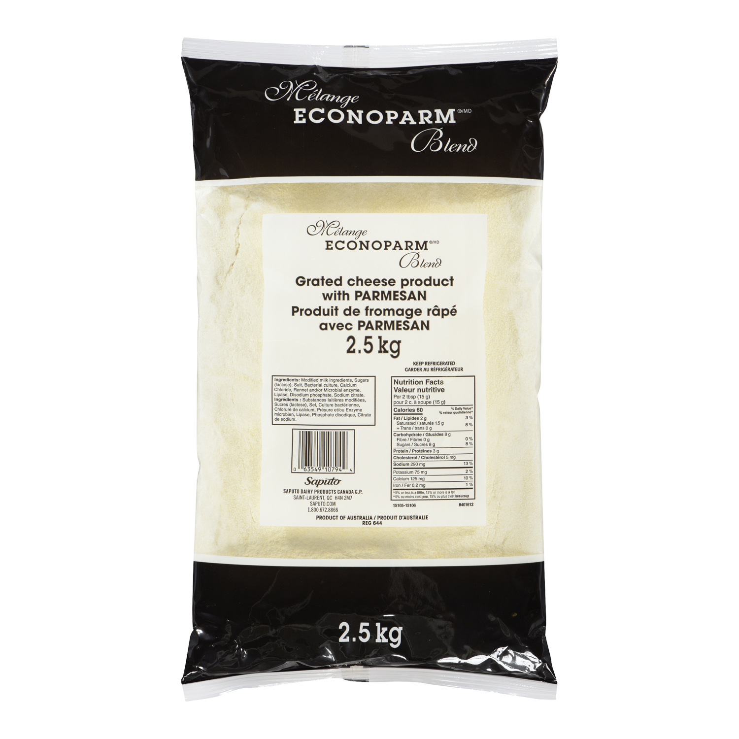 grated econo parmesan cheese 2.5kg