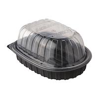 chicken roasted combo vented cover clear lid black base 100/cs