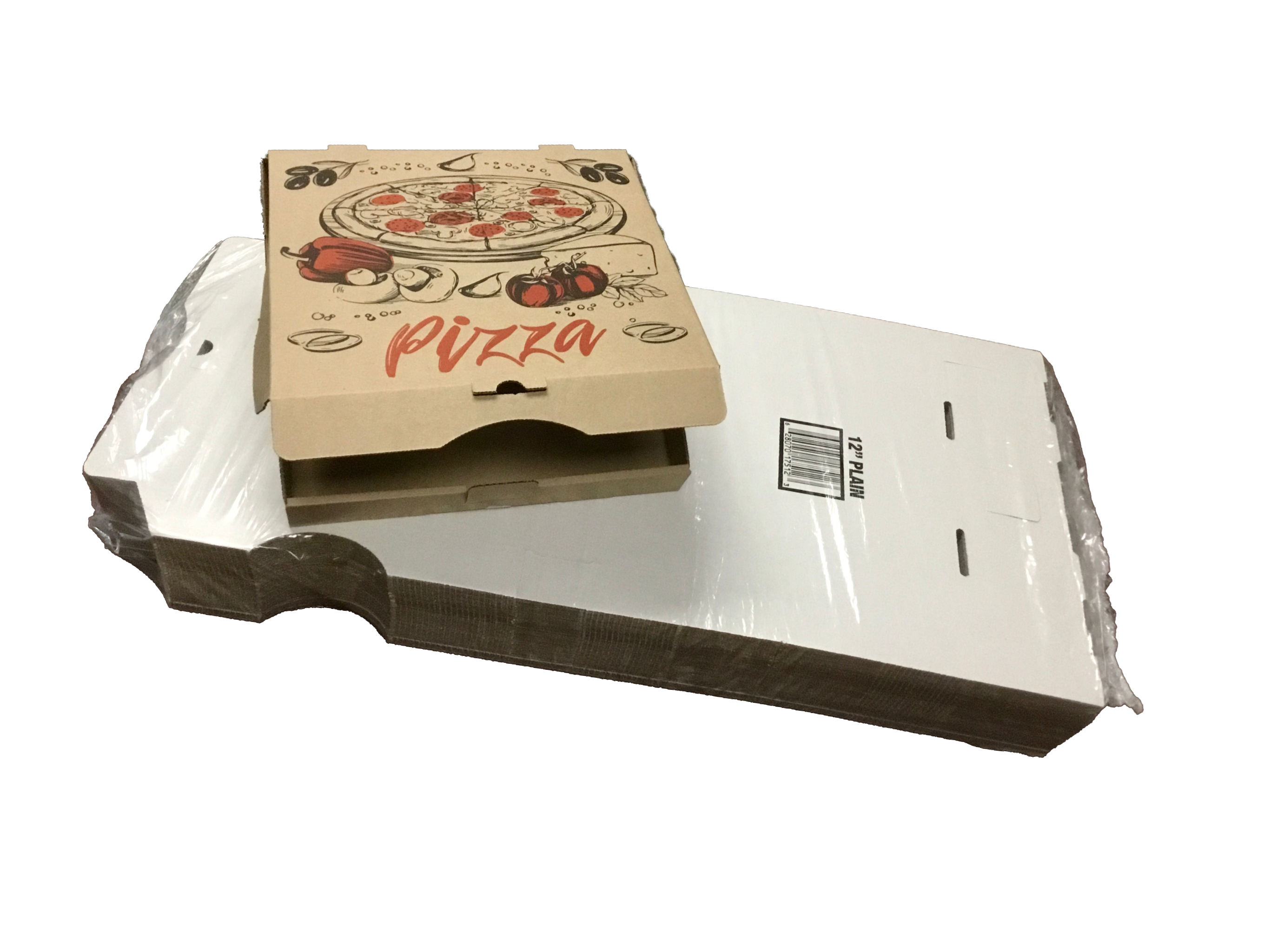 brown pizza boxes 10 x 10 generic print 50/pk