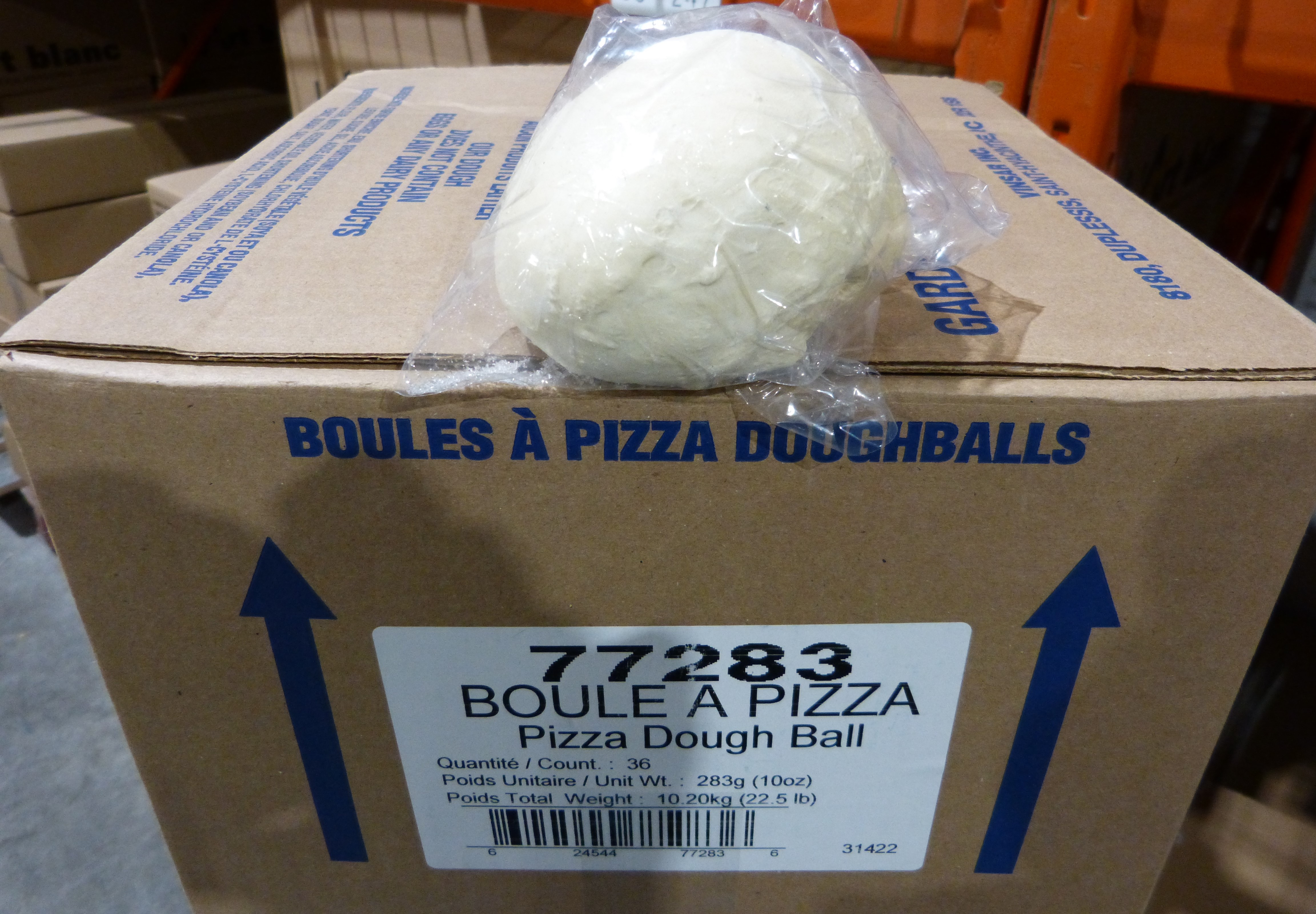 pizza dough balls 10oz ind wrapped 36/285gr