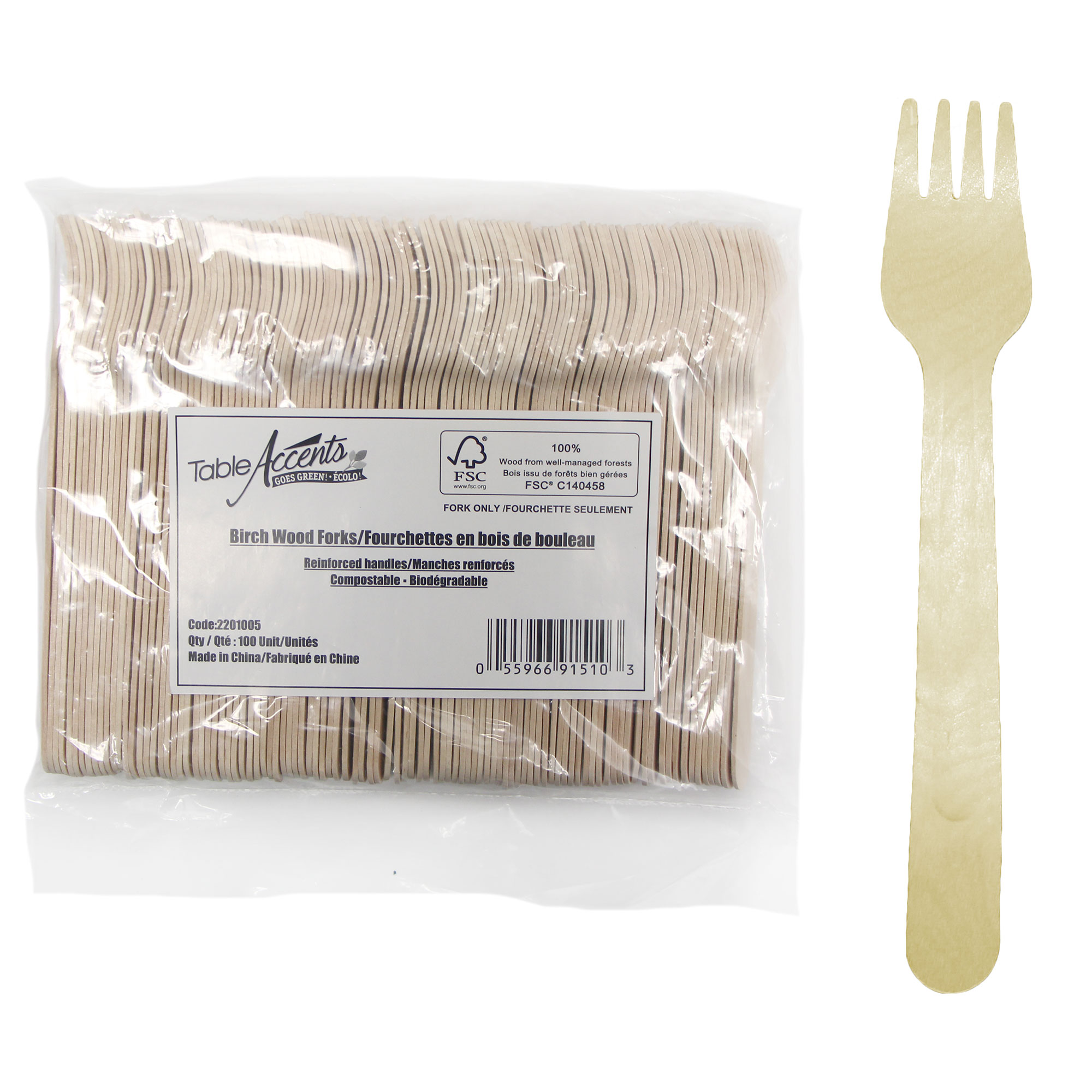 birch wood forks 10 bags /100