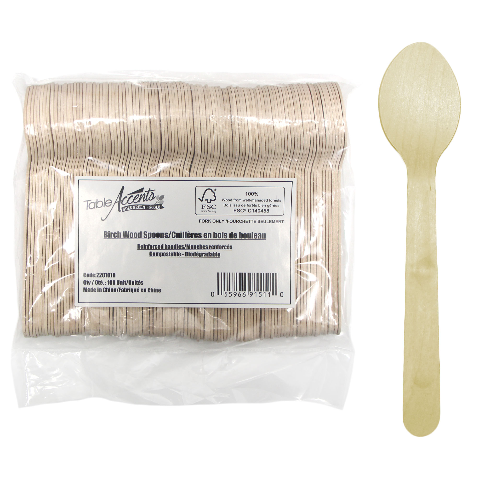birch wood spoons 10 bags /100